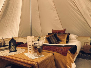 romantic couples glamping tent