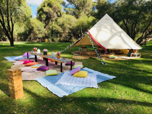 picnic glamping with board games